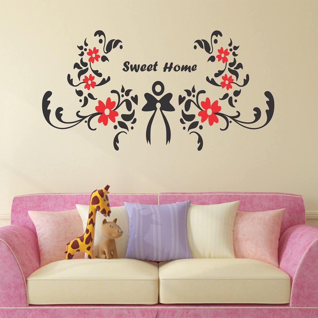Wallstick Sweet Home Wallsticker (Vinyl 110 cm x 60. cm) Amazon.in