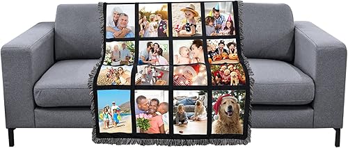 LYFLES Paquete de 2 mantas de sublimación en blanco con panel de 20 fotos de 40 x 60 pulgadas, 100% poliéster