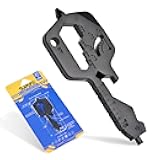 20 In 1 Multitool Pocket Tool, Gift for Boyfriend Him Husband Men, EDC Gadgets with Bottle Opener, Screwdriver, Hex Wrench - Unique Mini Utility Key Shaped Pocket Tool, Black, 1 Pack