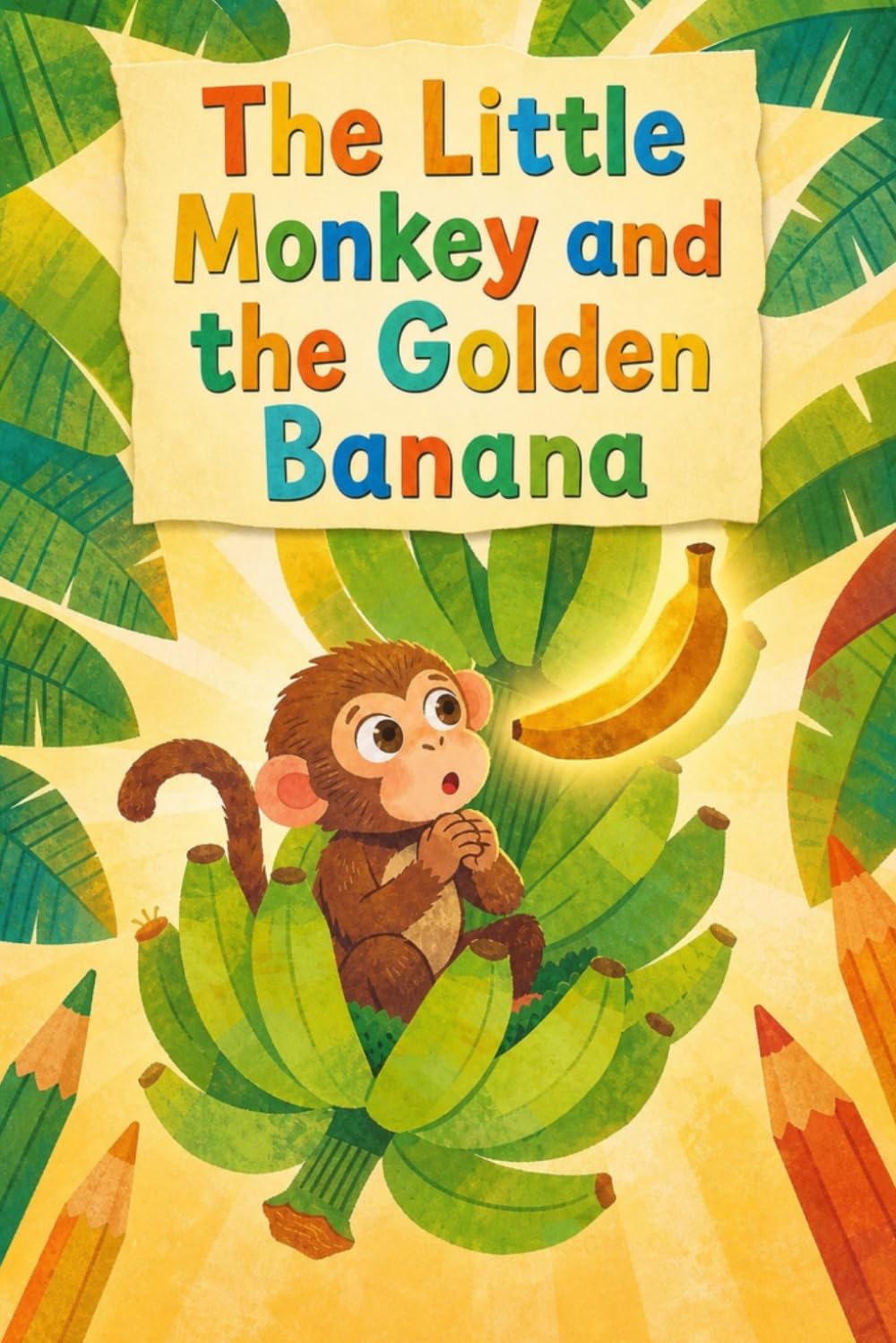 The little Monkey and the Golden Banana: A Cute Jungle Story & Coloring Book
