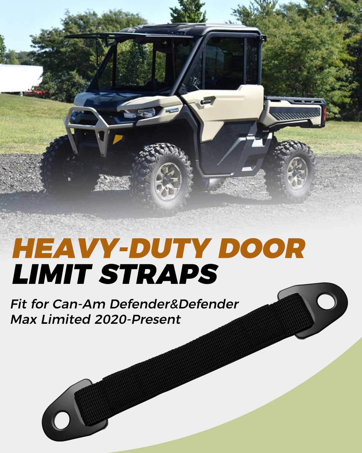 Heavy-Duty Door Limit Straps - Can-Am Defender -2