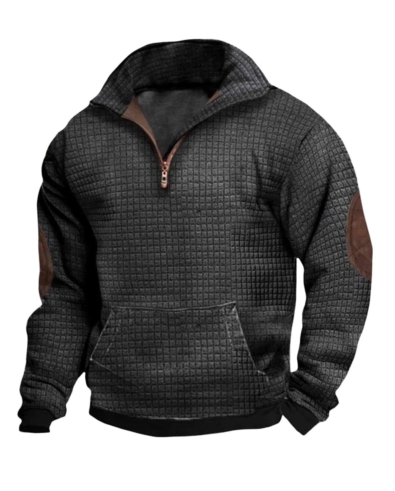 Western Sweatshirts for Men Aztec Retro Pullover Quarter Zip Sweatshirt Mens Stitching Color Fleece Sweatshirt
