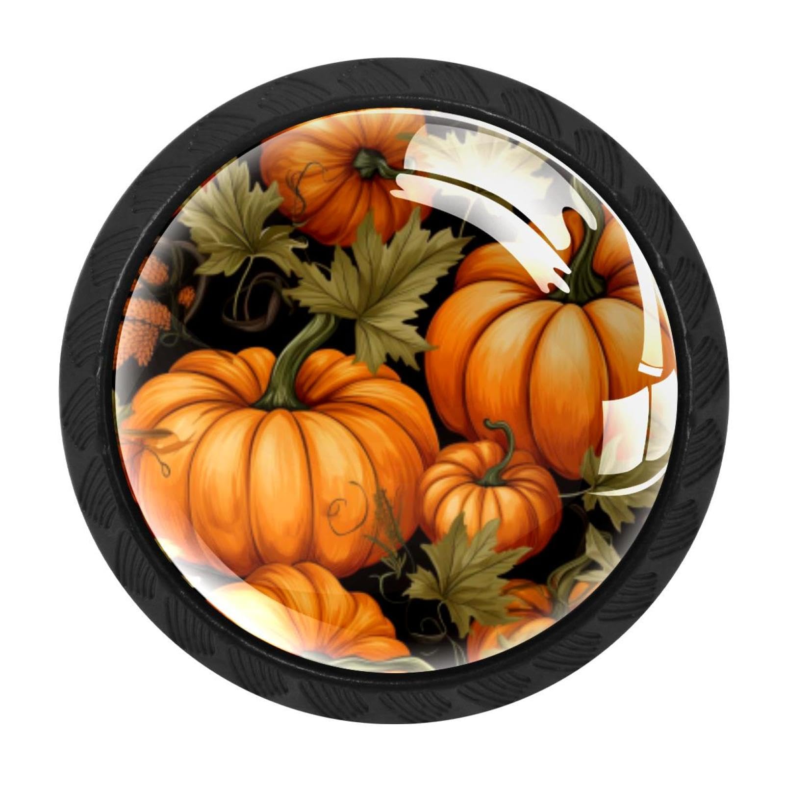 CHENZZZZ Thanksgiving Pumpkin Drawer Knobs Pull Handle Crystal Glass Circle Shape Cabinet Drawer Pulls Cupboard Knobs with Screws for Kitchen Cupboard Dresser Wardrobe etc