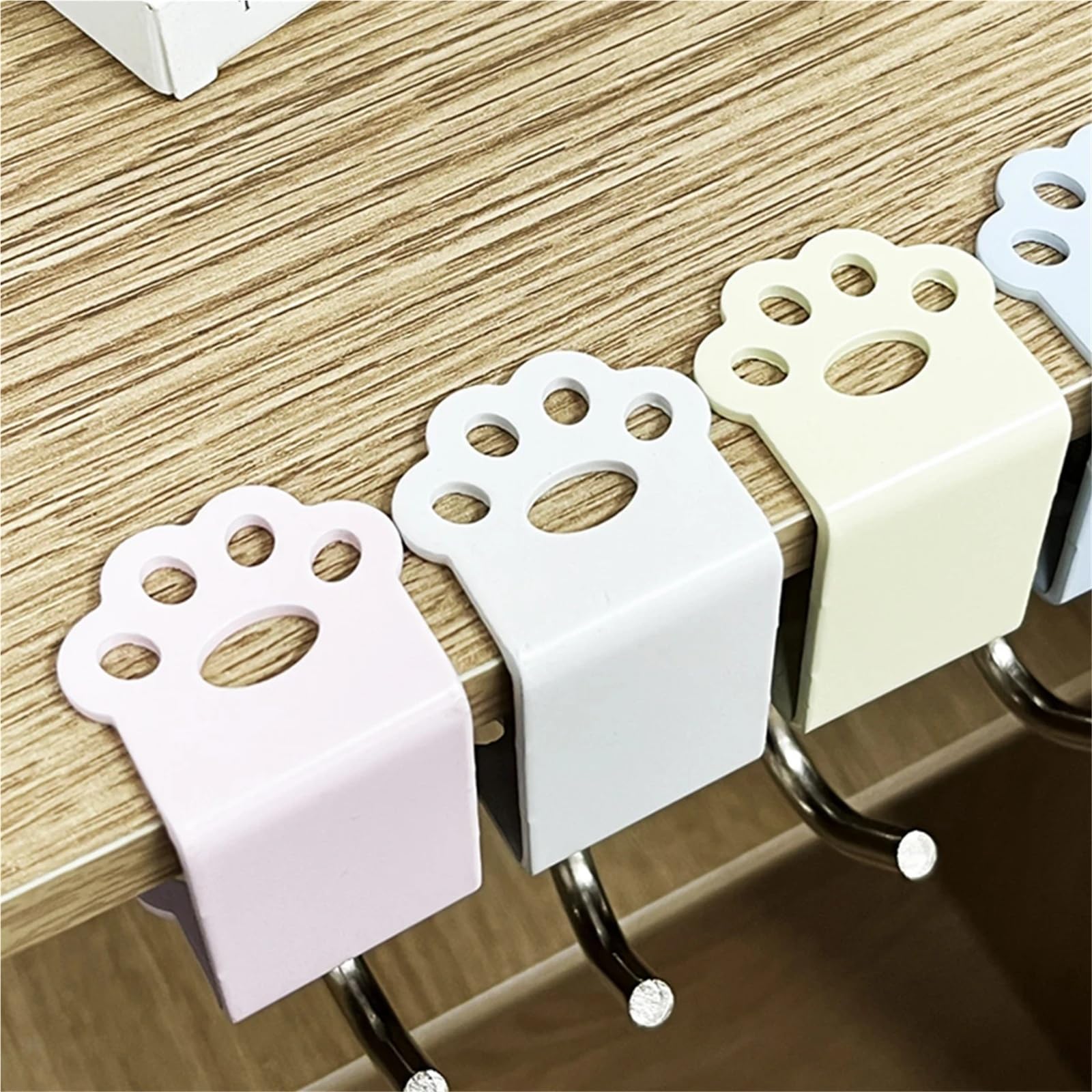 Accroche Sac Crochet de suspension réglable for bord de bureau, support for casque de jeu, organisateur de bureau rotatif(Pink 4pcs)