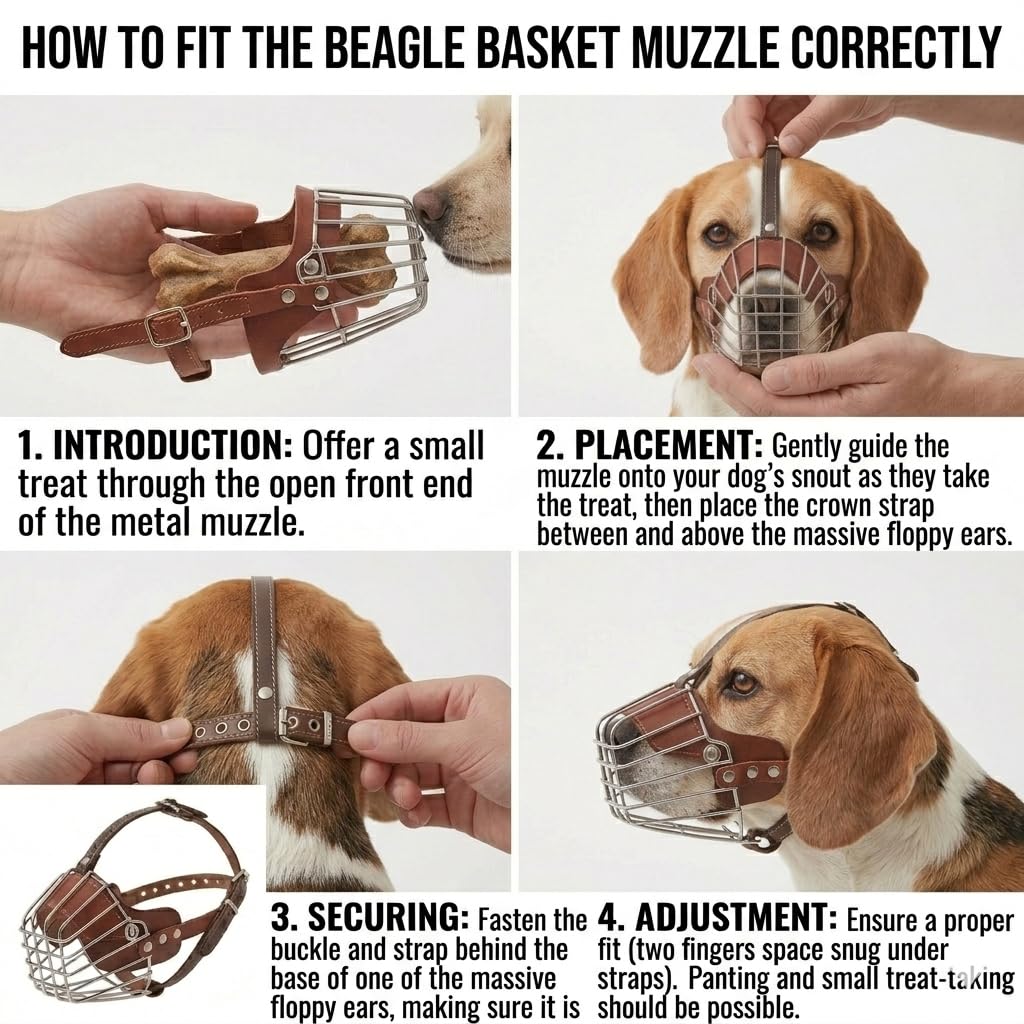 Munchos Iron Cage Style Dog Basket Wire Muzzle with Adjustable Leather Strap (Medium)