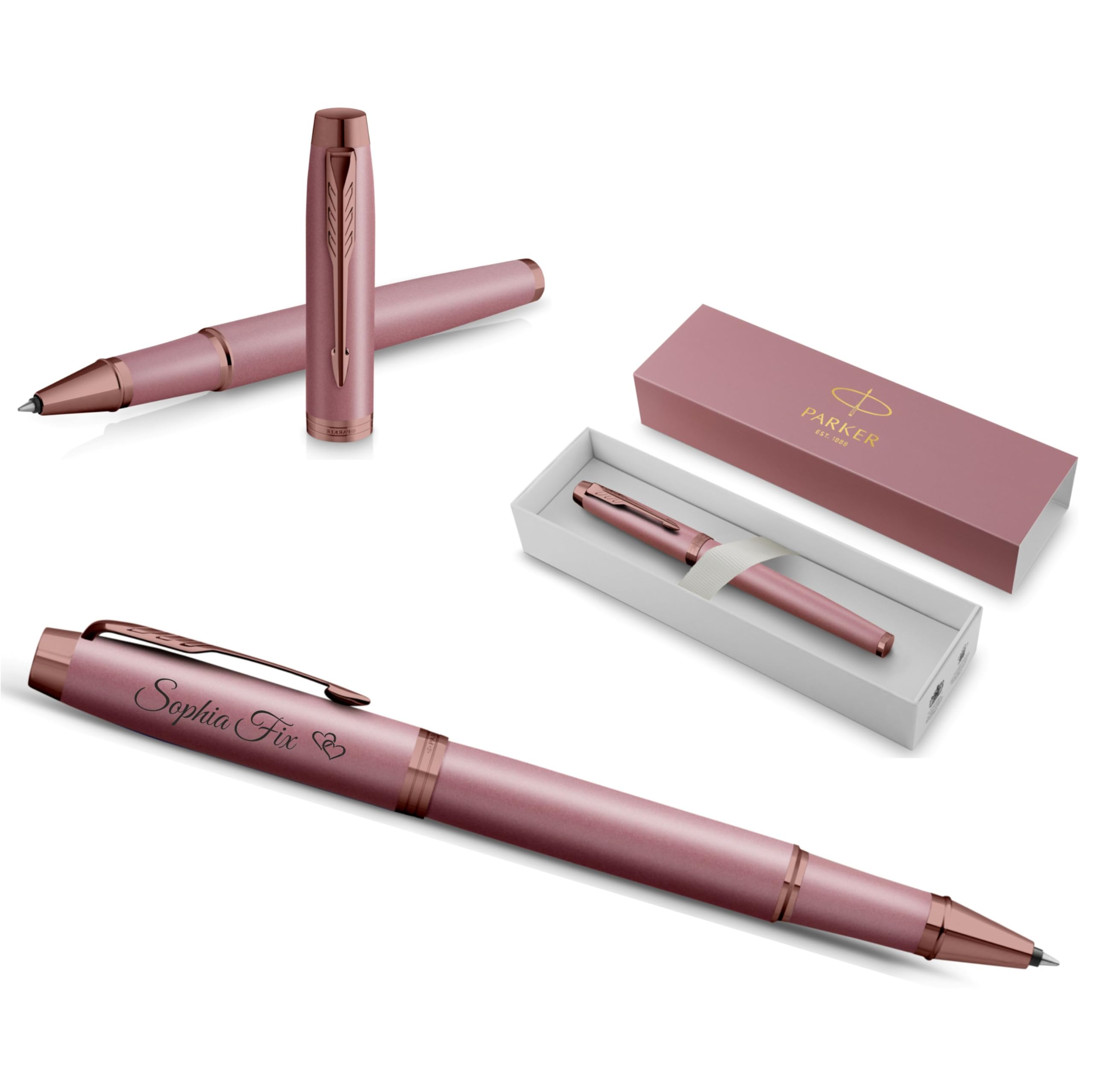 PARKER IM Tintenroller „The Finishing Touch Collection“ mit persönlicher Gravur – personalisiertes Schreibgerät als stilvolles Geschenk (Mauve)