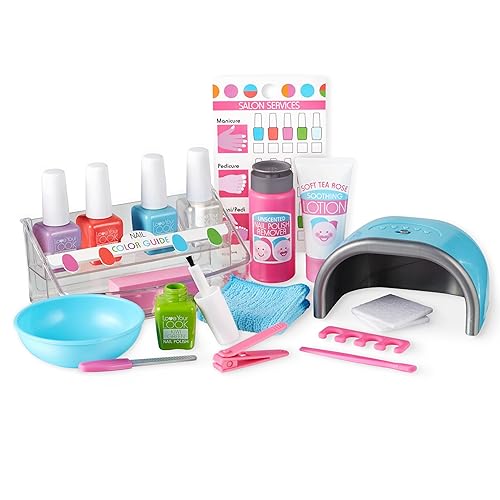 Melissa & Doug Love Your Look Pretend Nail Care Play Set – 20 Pieces for Mess-Free Play Mani-Pedis (Does NOT Contain Real Cosmetics), Pink
