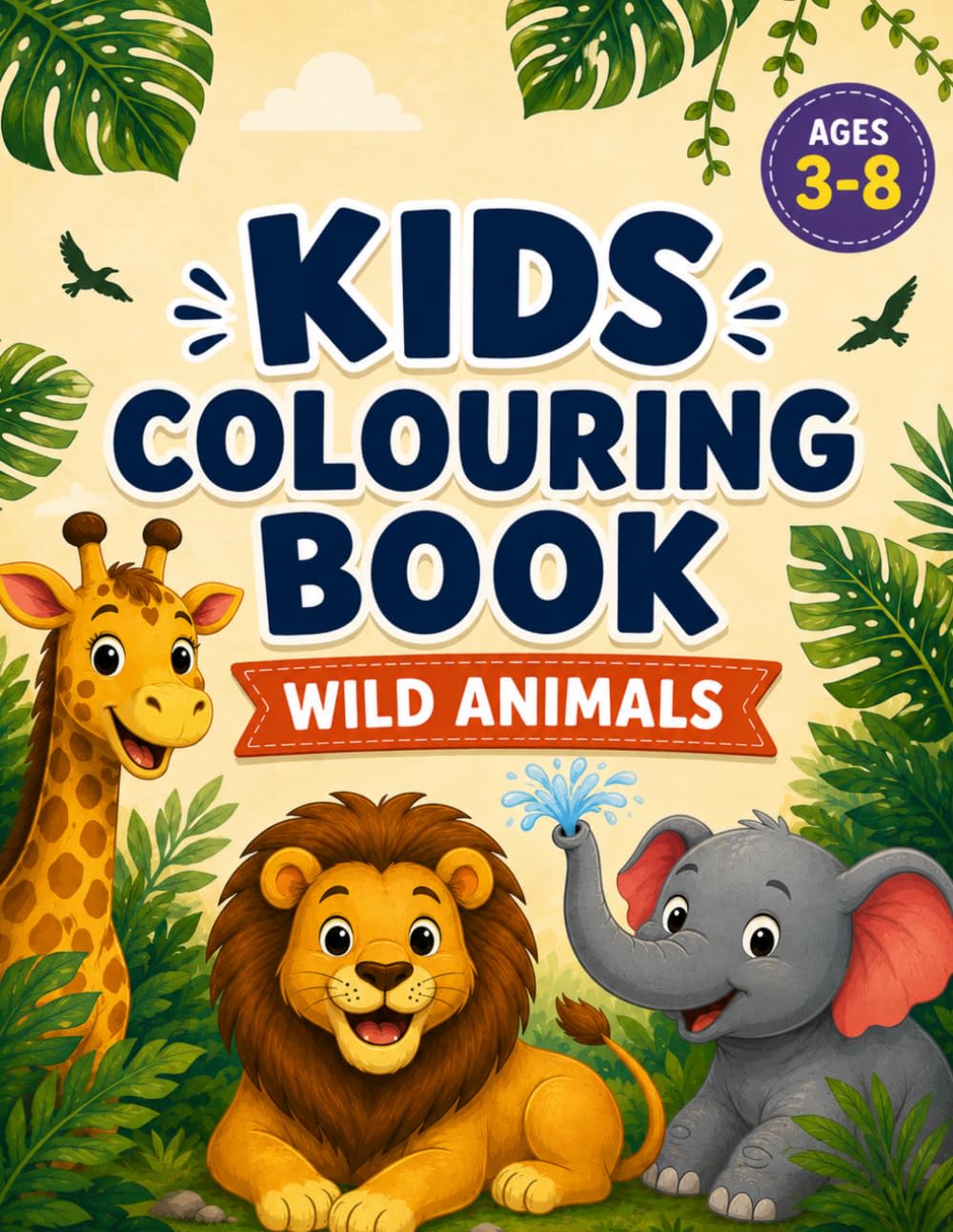 KIDS COLOURING BOOK: WILD ANIMALS