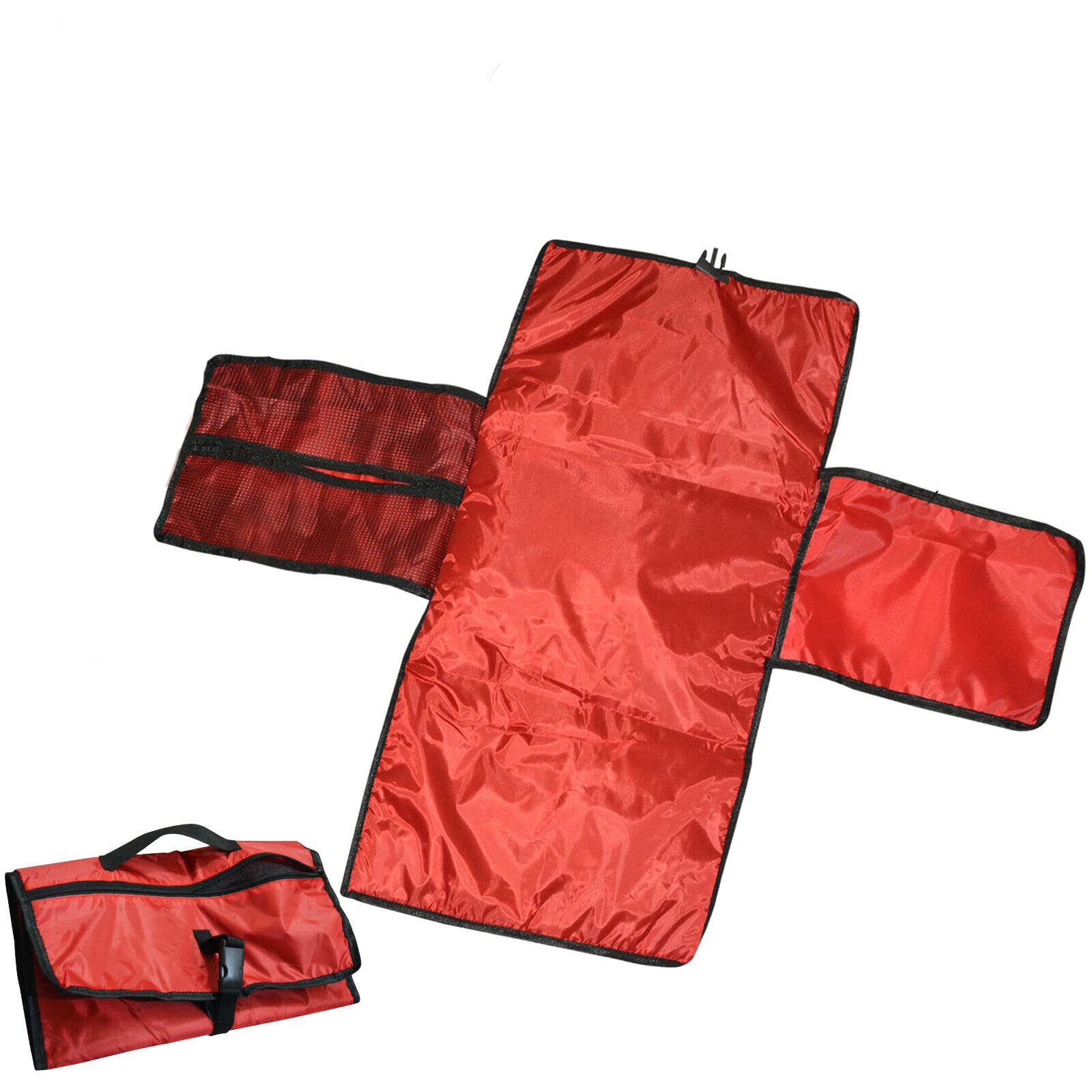Portable Foldable Washable Baby Waterproof Travel Nappy Diaper Changing Mat Pad (Red)
