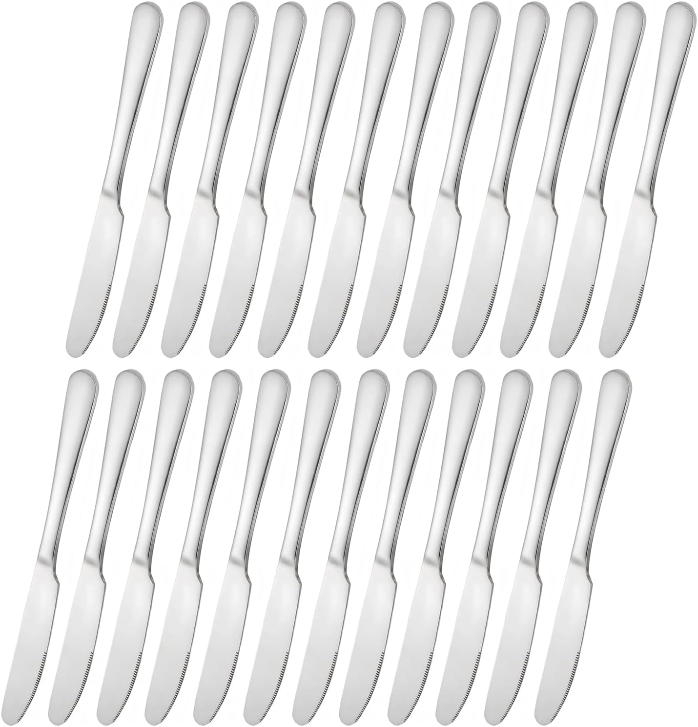 Stainless steel butter knife, dinner knife, suitable for daily use, parties and outdoor dining,Dishwasher Safe (24)
