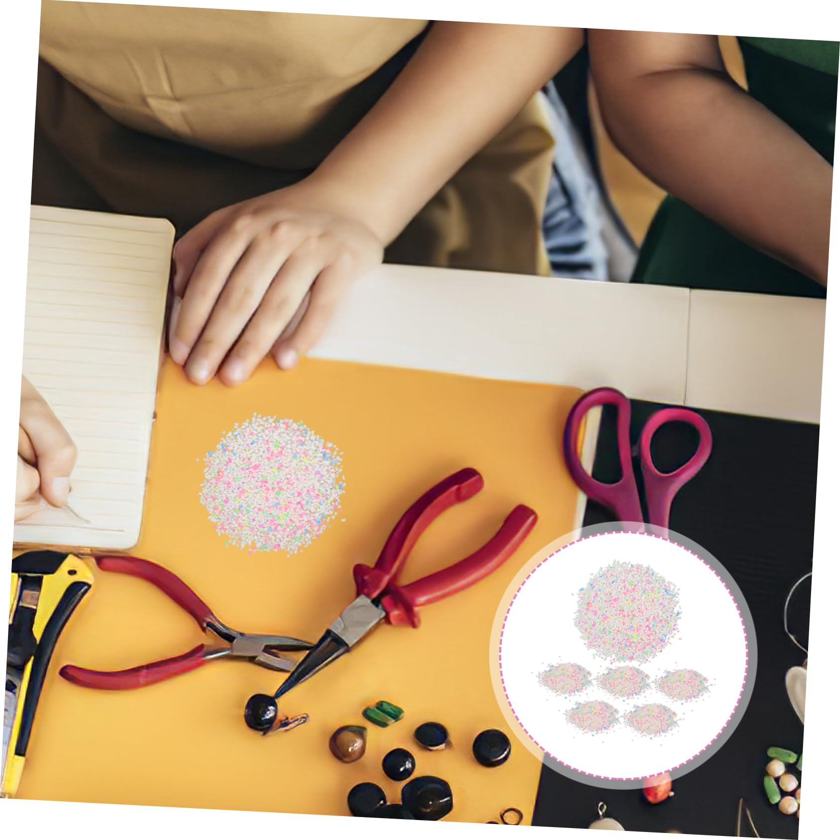 Totority Glow Dark Luminous Sand 6 Bags Fluorescent Particle for Wishing Bottle Fish Tank Dec