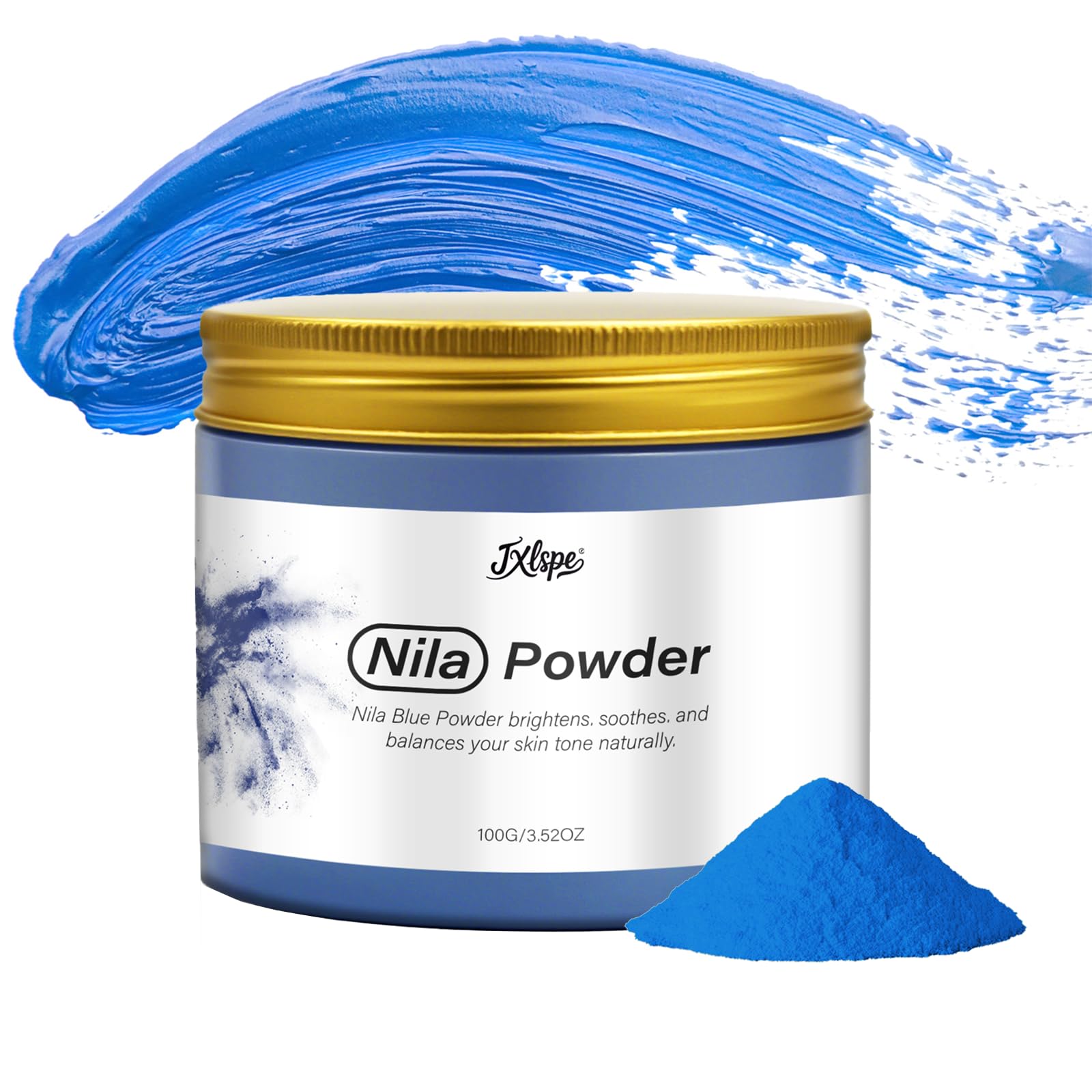 Organic Blue Nila Powder-Natural Moroccan Nila Powder-Brightening Skin Improve Radiance-Gluten Free Suit for All Skin (Blue)