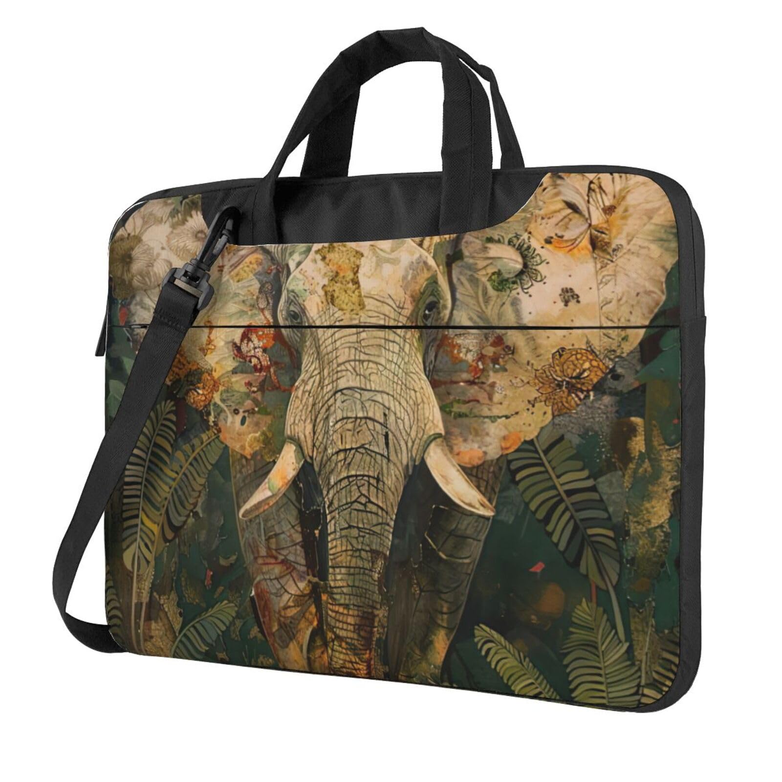Bolsa para laptop elegante estilo maletín de negocios con estampado de elefante 8