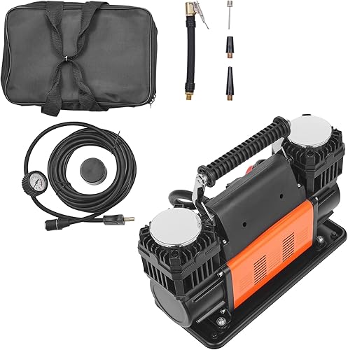 Miniatura 9 de VEVOR Compresor de aire resistente de 10.6 CFM, inflado rápido de 30 segundos  Inflador de neumáticos portátil de doble cilindro, bomba de aire
