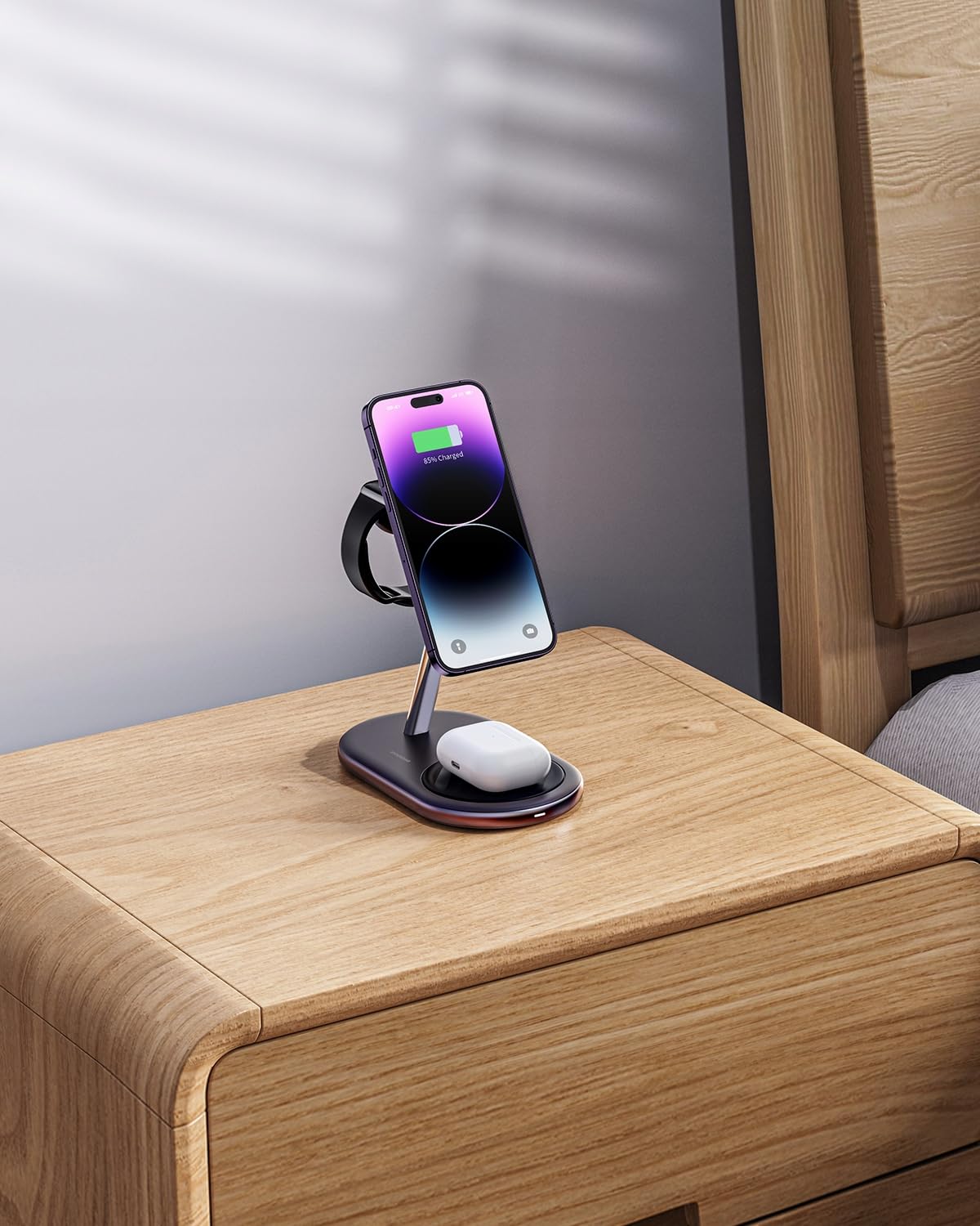 Innostyle Cargador inductivo para MagSafe, estación de Carga 3 en 1, Carga rápida de 15W, Compatible con iPhone Serie 12/13/14/15, Airpods 2/3/Pro, Apple Watch