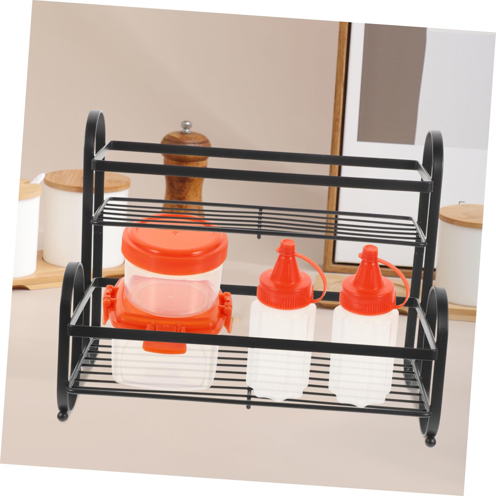 Healifty Estante para Condimentos de Mostrador y Portabotellas para Especias Base Estable Adecuado para Organización de Cocina y Almacenamiento de Condimentos en Encimera