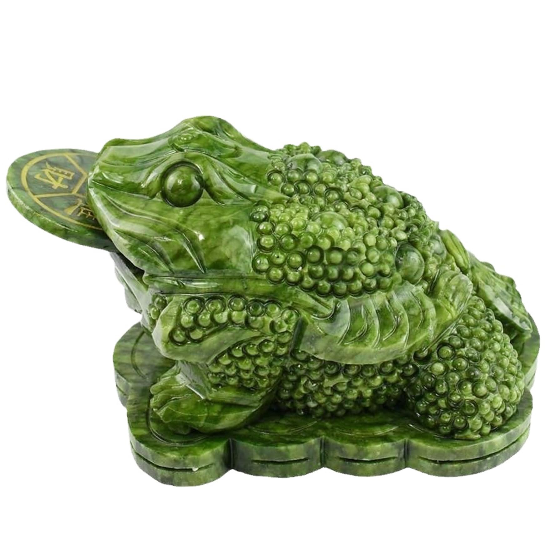 Pièce de monnaie pour la richesse Feng Shui avec statue de grenouille porte-bonheur