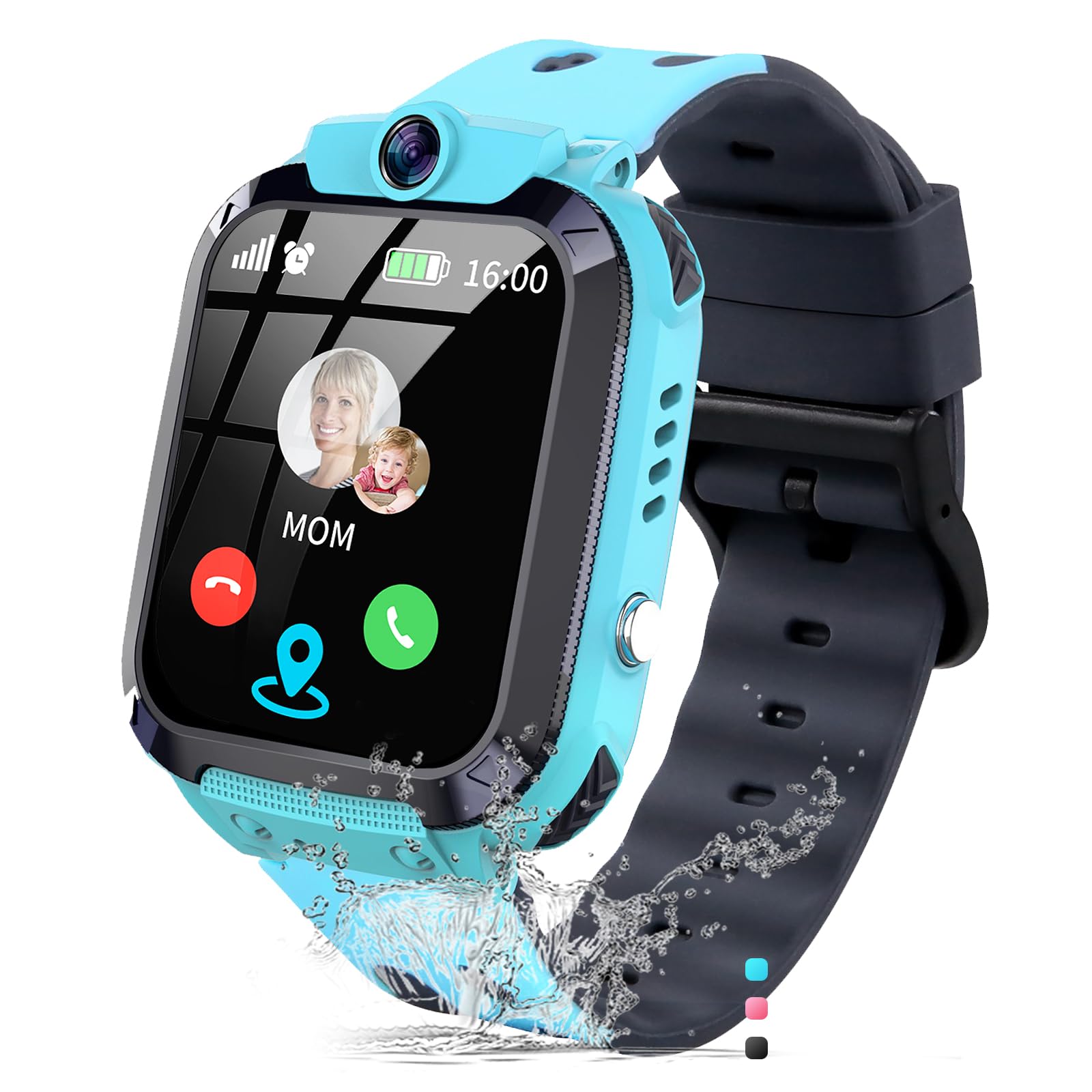 JUBUNRER Reloj Inteligente Niño con GPS y Llamadas SOS Chat de Voz Despertador Cámara Juego Resistente Al Agua Modelo de Clase Smartwatch para Niños Reloj Inteligente Niña 3 4 5 6 7 8 9 10 11 12 Años