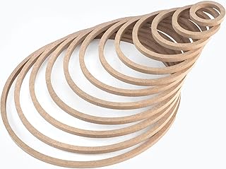 Macrame Hoops Paintable Wood MDF 12 Pieces , Flower Hoops Wreath Rings, Macrame Wall Hanging Crafts, DIY Wedding Wreath Decor, Dream Catcher