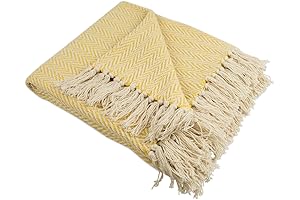 DII Handloomed Chevron Marigold Yellow Throw Blanket