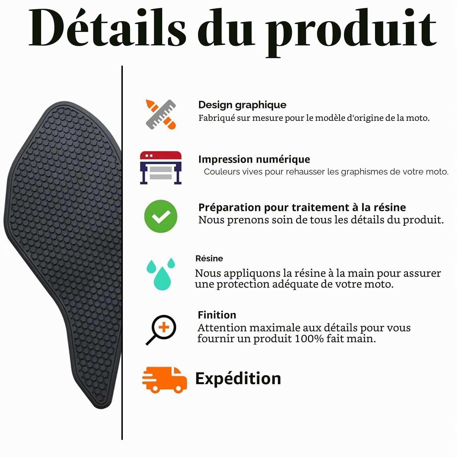 Lot de 3 Autocollants antidérapants pour réservoir de Carburant de Moto, Protection latérale pour genouillère à gaz Compatible avec Triumph Daytona 675/R Street Triple 765 R/RS