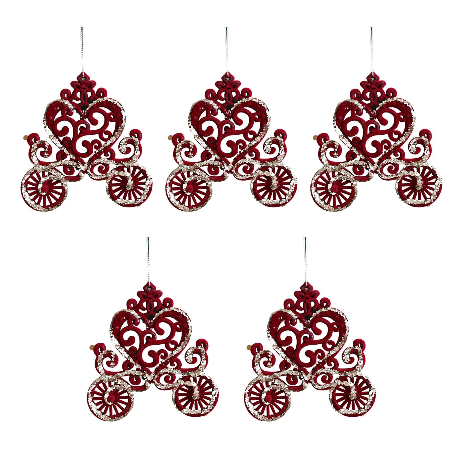 Buxuaaaa Christmas Festive Flocking Ornaments for Tree Decoration Santa Snowflake Holiday Season Tree Ornaments Star Pendants Bulk