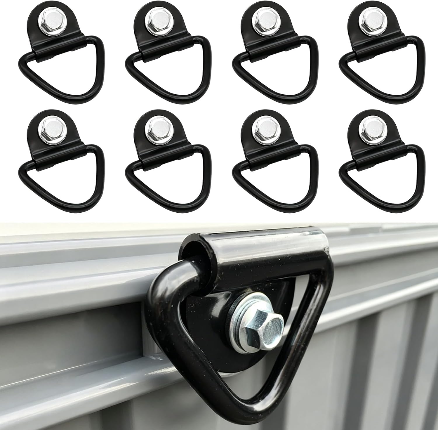 8 Pack Tie Down Anchor Kit - Compatible with Heavy Duty D Ring Tie Down Anchors for Truck Bed Trailer Cargo Van Secure Crate Mounting Kit with Specialized Bolts Wrench