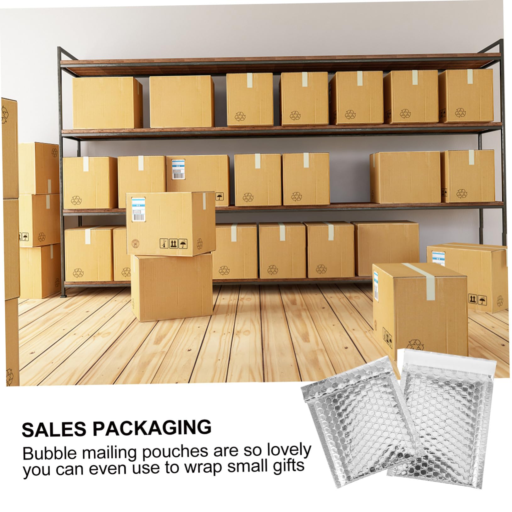 POPETPOP 100 Pcs Enveloppes à Bulles Rembourrées Argenté Légères en Makrofol Auto-adhésives pour Expédition en Boutique ou Bureau