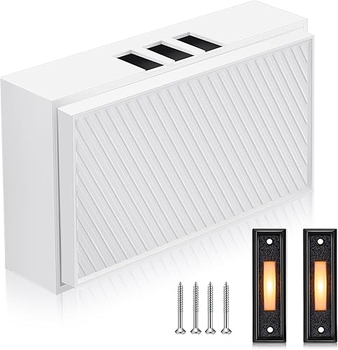 Saillong Timbre con cable con 2 botones pulsadores iluminados, 16 V 10 VA, dos sonidos frontal y trasera, kit de timbre de puerta para pared