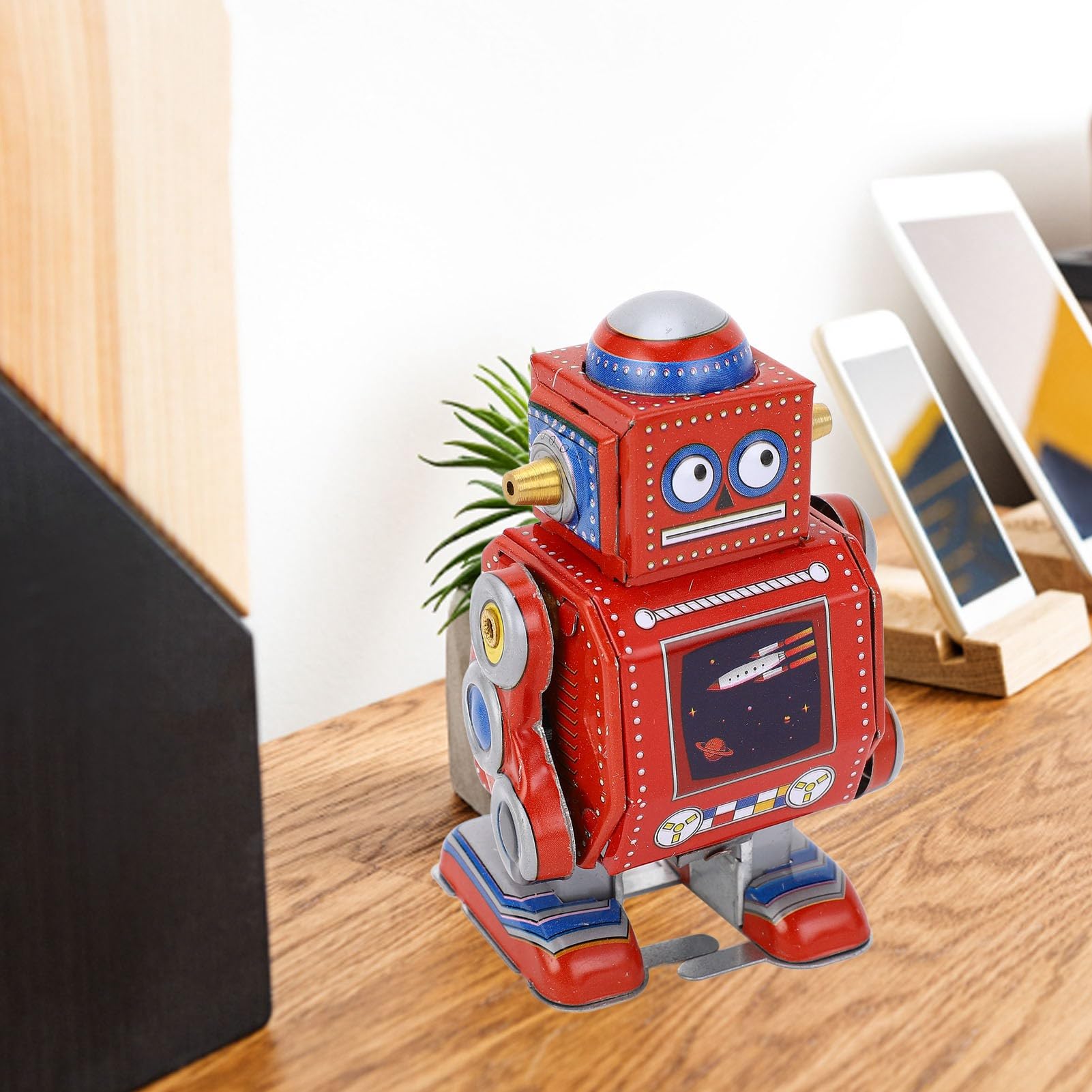 Vintage żelazny Robot Nakręcany, Dekoracyjny Metalowy Robot Bębniący, Nakręcany Robot-zabawka do Kawiarni, Baru, Restauracji, Kolekcji, Kolekcji świąteczny Urodzinowy