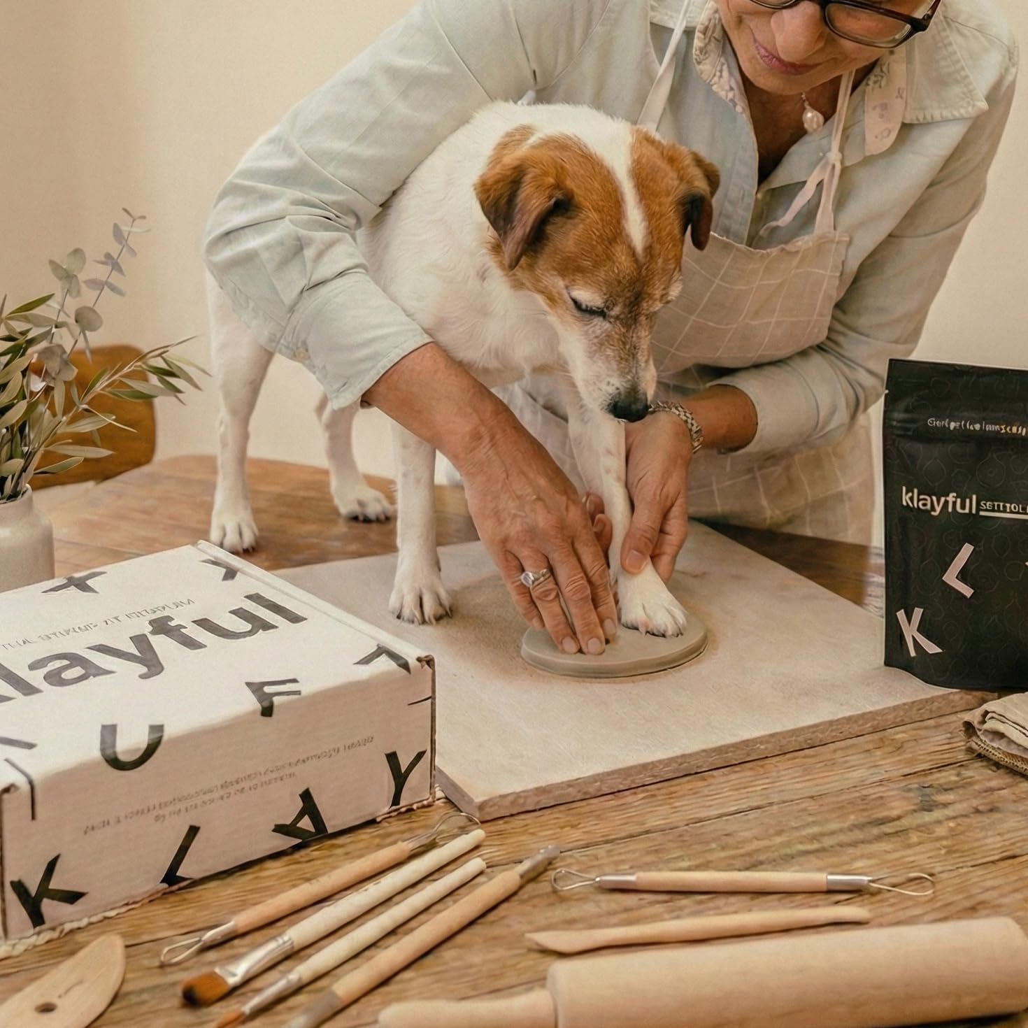 KLAYFUL Marco huellas bebé recién nacido con arcilla Kit completo para huellas bebe recién nacido, recuerdo personalizado y decorativo – Regalo bebe personalizado ideal para padres primerizos