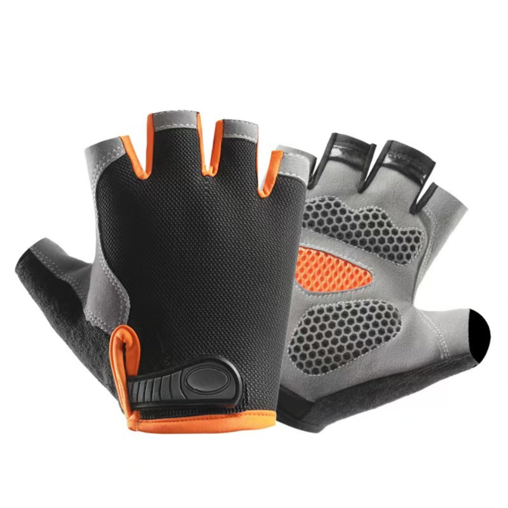 OnlyPRIME Gym Gloves for Men and Women with Non-Slip Gel for Weightlifting, Cycling, Gym and Training | Breathable Fitness Gloves with Gel Pads (Orange, L)