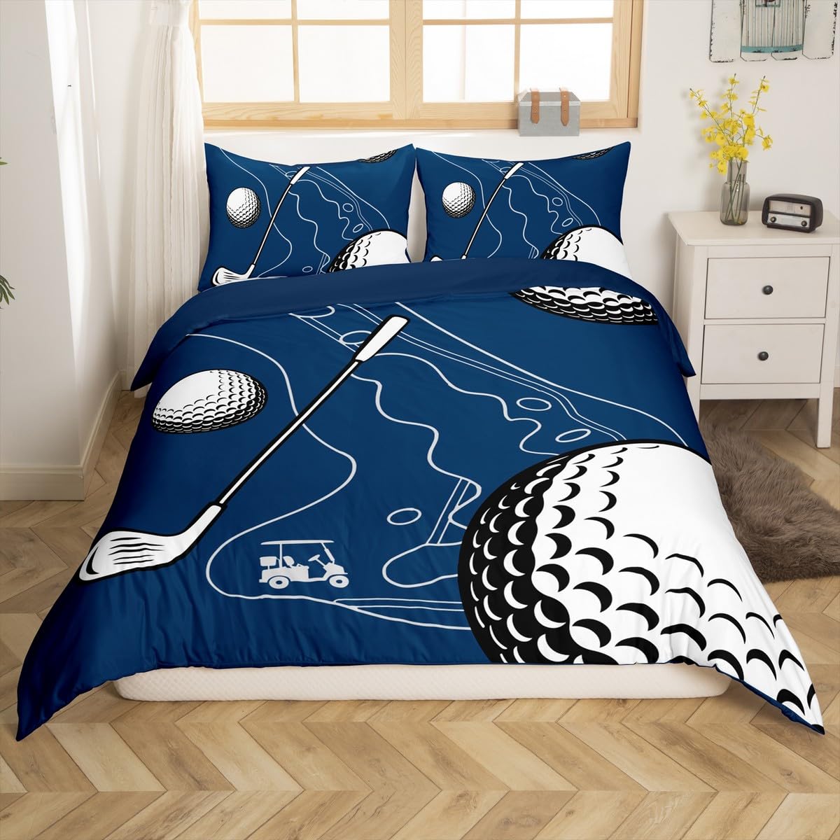 Housse de couette sport Loussiesd bleu marine pour inspirer les rêves d'enfants
