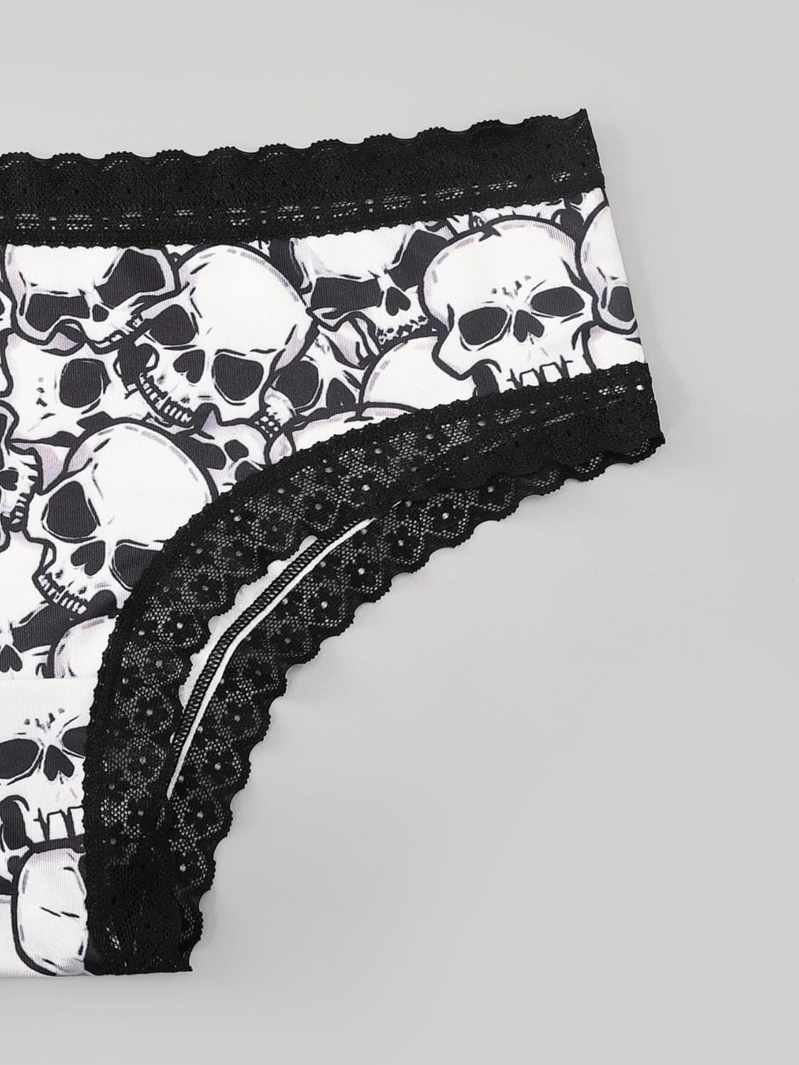Women's 4 Pack Halloween Graphic Lace Hipster Panties Set Low Rise Underwear Briefs - Image 4