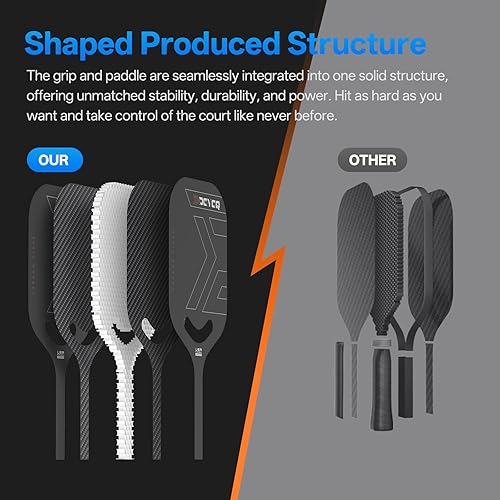 Miniatura 8 de Pickleball Paddles, Carbon Fiber Pickleball Paddle with a 13mm Polypropylene Honeycomb Core, Increased Power for Ultimate Spin & Consistency