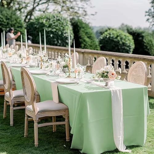 Miniatura 220 de Pesonlook Paquete de 4 manteles redondos blancos de 90 pulgadas, mantel de poliéster para mesas redondas, mantel lavable, resistente a las manchas