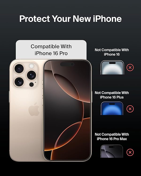 Belkin ScreenForce InvisiGlass Treated Screen Protector for iPhone 16 Pro, Scratch-Resistant Impact Protection w/Included Easy Align Tray for Bubble Free Application - Made with Recycled Glass by Belkin - Image 2
