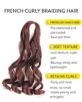 Vista 2 de Cabello rizado francés trenzado de 10 pulgadas, color 33, cabello rizado preestirado, 8 paquetes de trenzas de ganchillo para trenzas de caja