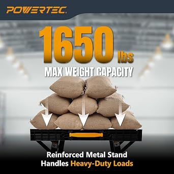 POWERTEC Portable Folding Worktable Heavy-Duty Workbench with 33.5 x 24 Surface, 1650 lbs Load Capacity Compact, Foldable Table for Woodworking, DIY, Garage & Jobsite Use (UT1014)