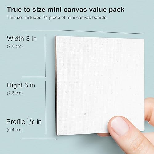 Miniatura 10 de AUREUO Mini panel de lienzo magnético de 2.5 x 2.5 pulgadas, paquete de 24 unidades, lienzo cuadrado pequeño, juego de vacaciones para niños, ideal