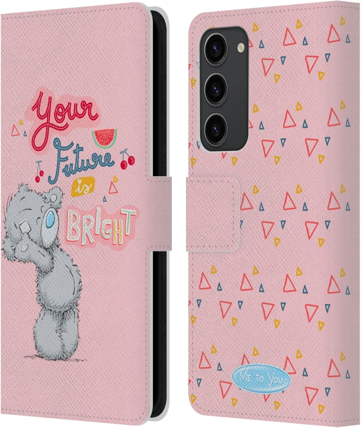 Head Case Designs Officially Licensed Me to You Your Future is Bright Retro Fun Leather Wallet Case Compatible with Samsung Galaxy S23+ 5G