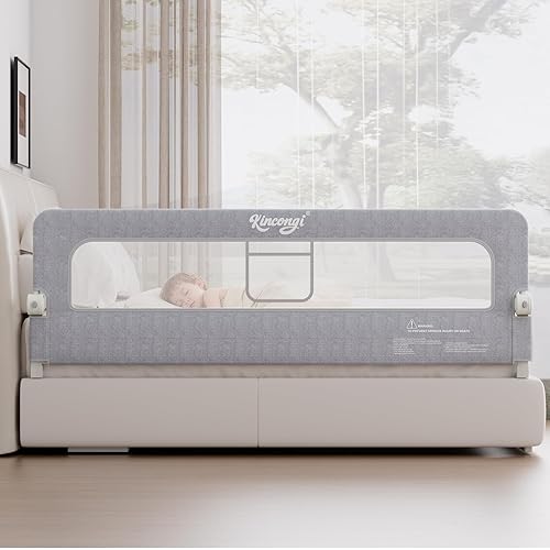 Bed Rail for Toddlers, 71 Inch Swing Down Toddler Bed Rails with Wider U-Shape Base, Breathable Baby Bed Rail Guard for King, Queen, Full, Twin Bed Rail for Baby