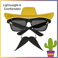 Vista 10 de Sun-Staches Gafas de sol con sombrero, recuerdos de fiesta de disfraces, UV400, talla única, Sombrero
