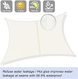 Sunnylaxx 3x5m Rectangle Shade Sail,Cream Waterproof Sun Shades Outdoor Canopy 95% UV Block Water Resistant Sunshade for Patio,Garden,Backyard - 2