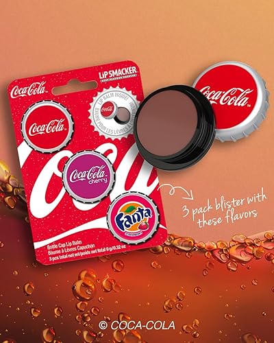 Miniatura 5 de Lip Smacker Colección Coca Cola, bálsamo labial hecho para niños - Tapones para botellas de Coca-Cola, trío