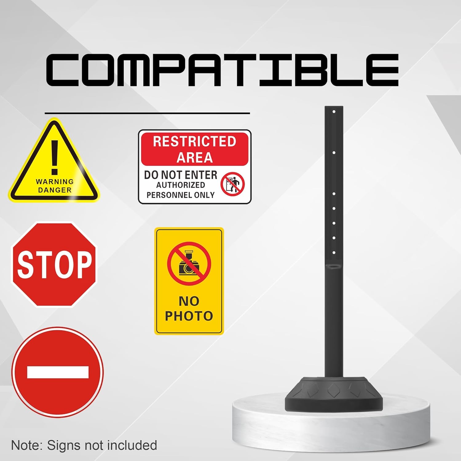 OrangeStar 6-Pack 41" Commercial Sign Holder with Water Weighted Base Set Kit, Portable Warning Sign Stand for Parking Lots, Construction Sites, Events, Includes Bolts & Nuts - Image 3