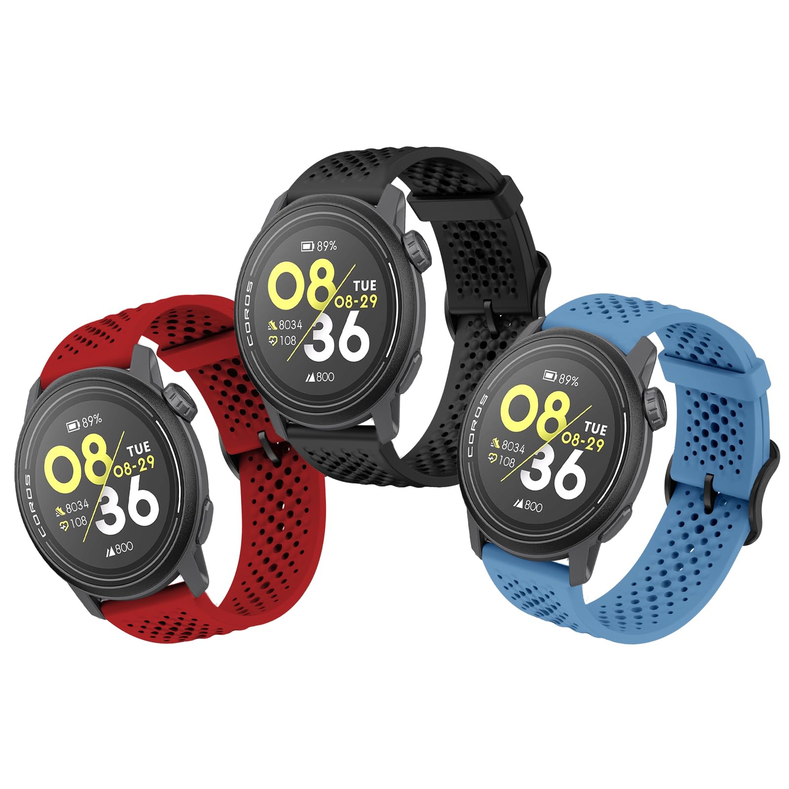 Photo 1 of OUTPUTBT Silicone Watch Strap 22mm Compatible with Coros Pace 4/Pace 3/Pace Pro/Apex 2 Pro/ApexPro/Apex 46mm Sport Replacement for Coros Vertix Band for Men Women