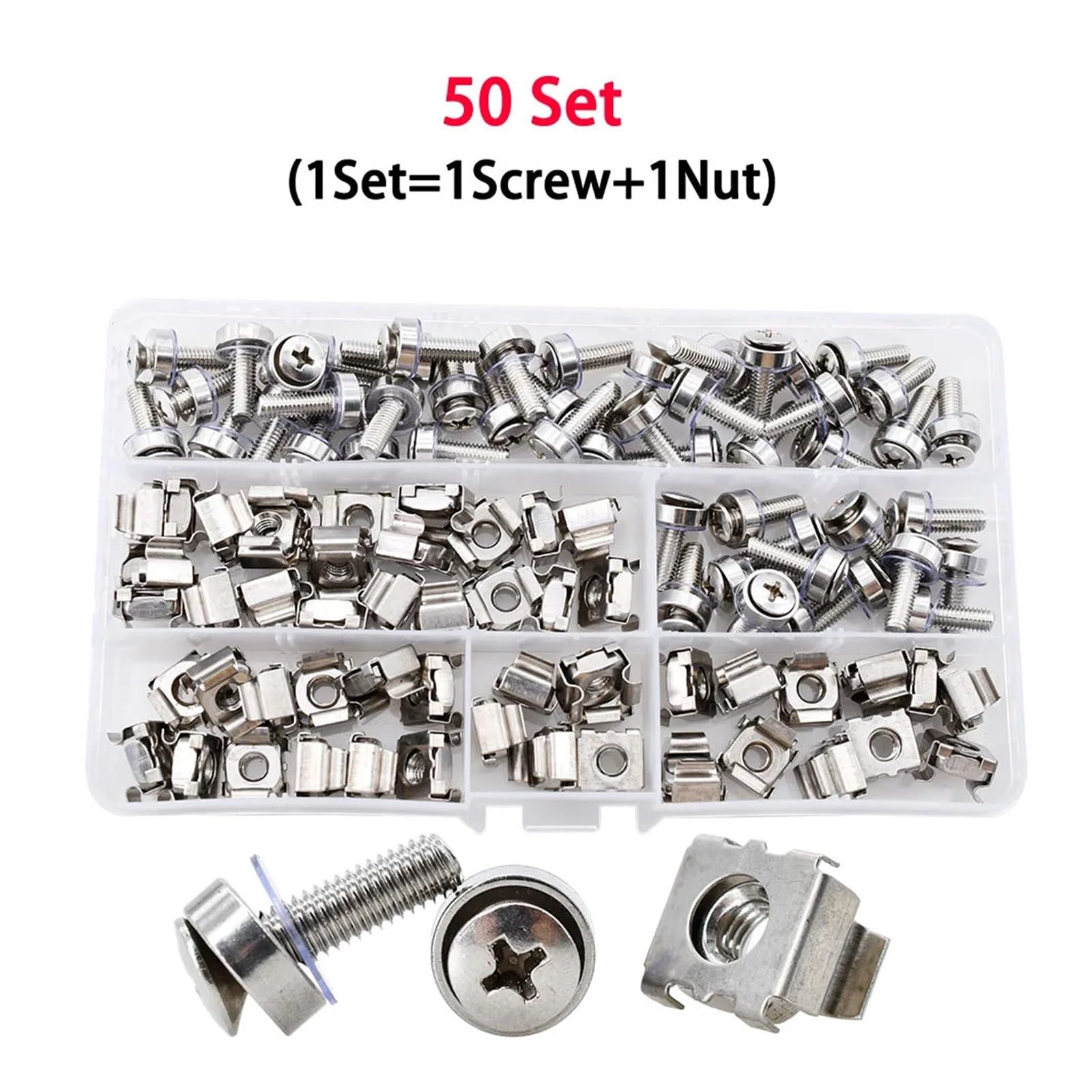 Kit surtido de arandelas y tornillos con tuerca enjaulada for bastidor M5 M6