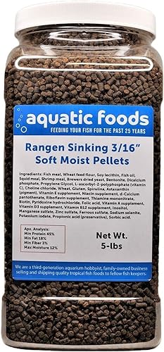 Pellets de salmón de 316 pulgadas para axolotes adultos, camarones, caracoles, cangrejos, anfibios pequeños, peces tropicales inferiores... tarro de