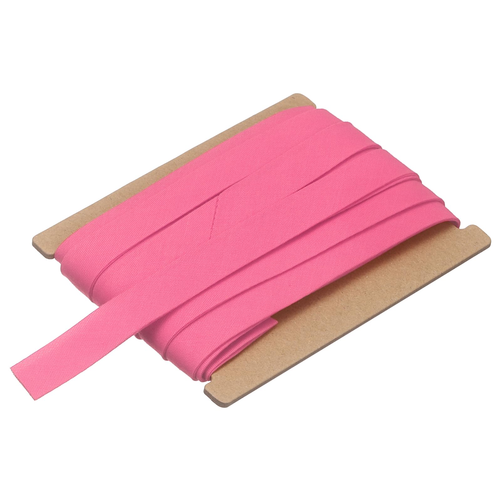 sourcing map 5/8 Inch Double Fold Bias Tape, Polyester Continuous Bulk Bias Tape for Sewing, Seaming Quilting Hemming Binding Crafts (Rose Red 6 Yards)